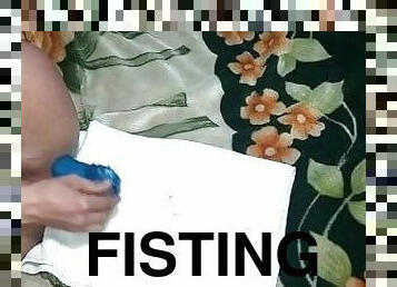 ekstrem, fisting, anal, bøsse, dobbelt, første-gang, dildo