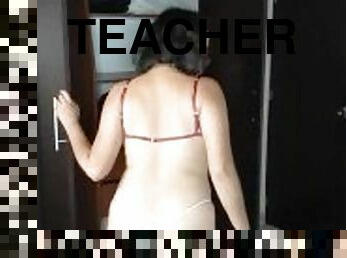 My stepcousin's bitch gets naked for her teacher
