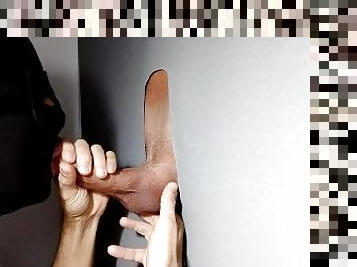 Bisexual boy with a beautiful and handsome cock comes to gloryhole for the first time.