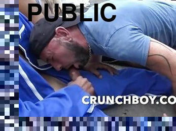 sucking rreal straight workers witm cum mouth in exhib public street for crunchboy