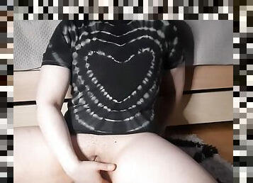 FTM trans man pussy fingering and dildo fuck