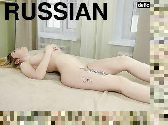 Big tits virgin blonde Gulya Pechkina masturbating