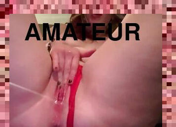 masturbation, orgasm, kvinnligt-sprut, amatör, fingerknull, ensam, tatuering