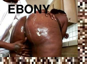 Very fat ebony bitch with enormous nipples hard fucked