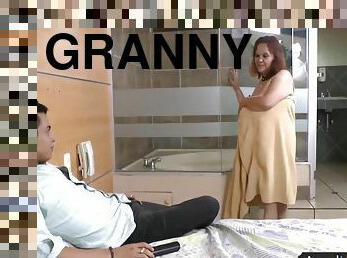 Gorgeous Latina Granny With Big Tits Fucking With Young Man