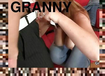 GRANNYBET - He fucks a busty mature bitch from behind