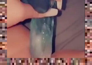 Dildo play while friend is in the shower