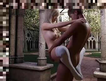 Touchdown girls: rough pussy pounding and creampie in the college courtyard ep 3