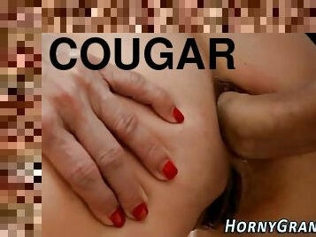 Analized cougar cumshot