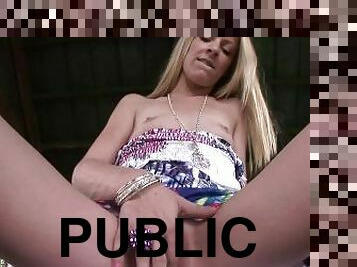 Lexi Bares Her Tits And Pussy At A Local Public Park