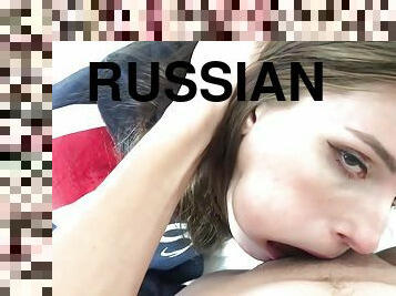 Real Sex With A Russian School Girl, Got A Dick In The Ass And Finished With A Blowjob