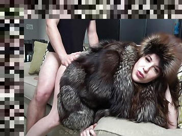 Amiee Cambridge And Ami Ee In Fuck Me While I Am Wearing My Fox Fur Coat And Hat