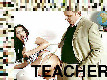 Teacher Seduces Big Clit and Tits Schoolgirl Eva for Rough Sex