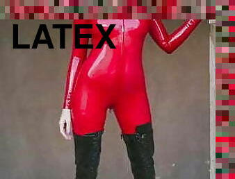 Red Cherry Latex Girl