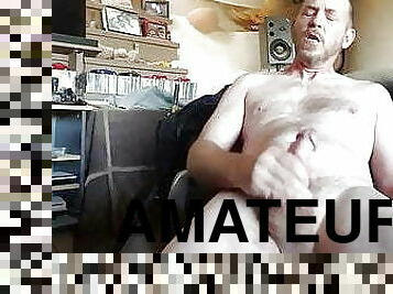 masturbation, amateur, ejaculation-sur-le-corps, énorme-bite, gay, maison, ejaculation, américaine, ours