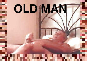 Old man jerking and cumming hard