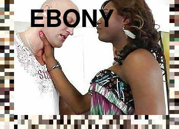 Bigtits Ebony transsexual barebacks white guy