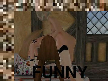 SECOND LIFE - having fun with my sissy friend SATAN