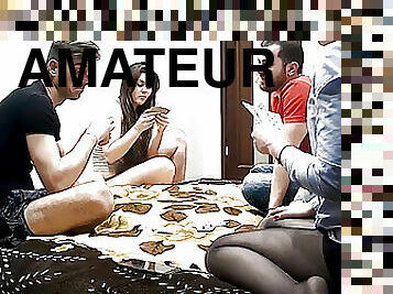 Amateur, Two Couples Play Strip Poker &amp; Have Hardcore Action