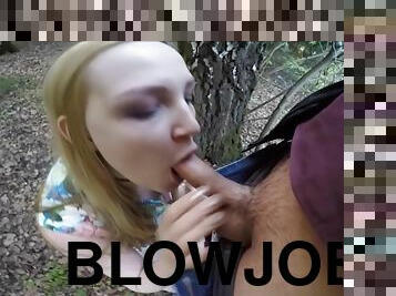Virtual date with sexy girl that ended with blowjob and hot sex in the wood