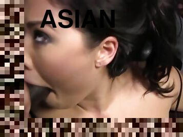 Asian slut sucks black