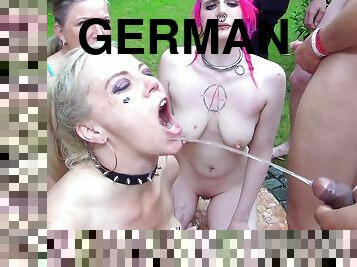 German Piss And No Condom Creampie Gangbang With Skinny