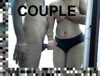 Couple doing bathroom romance in stripchat 