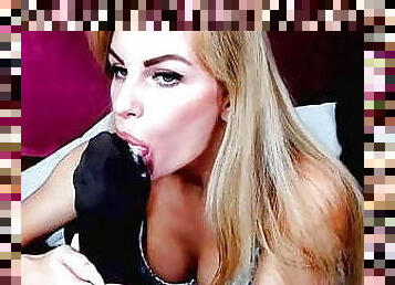 blond in black pantyhose lick her nylon feet 6