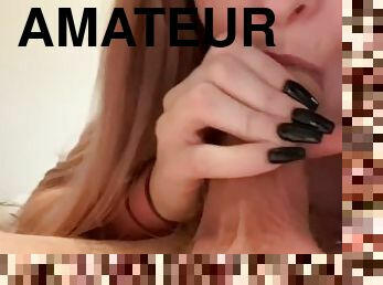 Amateur Blowjob with Black Nails