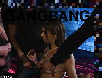 Submissive Claire Castel dominated in a hot gangbang