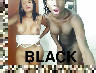 Hung Black TS with TS girlfriend webcam