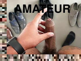 My Precum drooling in leather shoes