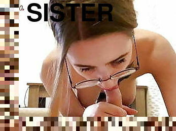 Sister gave blowjob to brother
