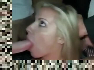 Blonde Slut Public Gangbang