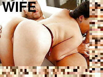 Big Tit big Ass Latin Wife Deepthroat Cum On Tits