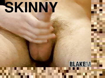 Skinny UK twink Tony Parker wanking solo after interview