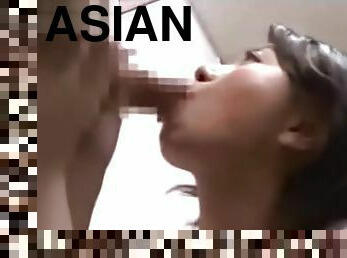 Asian Girl Giving Blowjob For Guy On The Carpet
