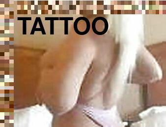 cur, compilatie, blonda, american, tatuaj