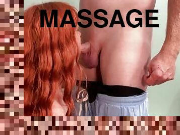 Back Massage Leads to Double Penetration Romantic Pounding Over Counter