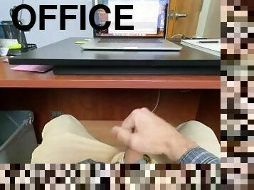 Stroking my cock in the office- Hope someone sees