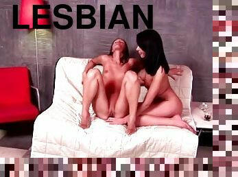 Irina Andreeva And Milla Yul Enjoy Lesbian Sex On The Couch