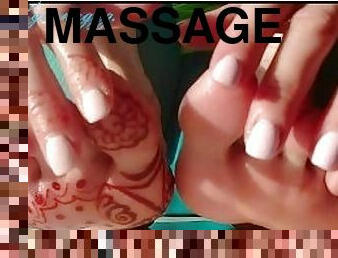 foot massage wet feet slippery toes light foot strokes beautiful nails pedicure sexy GinnaGg