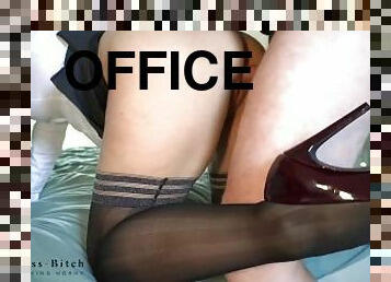 משרד, מזכירה, עוגת-קצפת, גרביונים-stockings, מנהל, עקבים-גבוהים