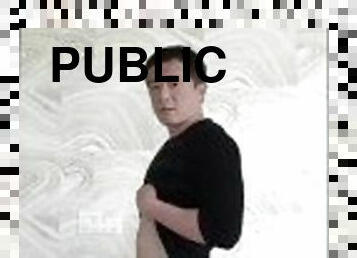 Public Jerk Off and Cum in Lobby