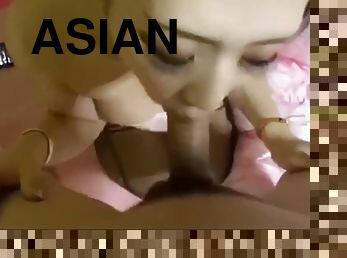 Ninfomaniac asian ladyboy cocksucker never stop sucking it for money