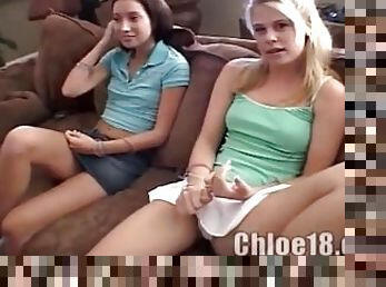 Little Summer has a party with Chloe 18 and it gets hot and horny
