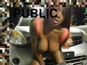 Lana Lava Masturbates In The Middle of Huge Public Parking Lot