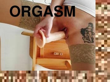 masturbação, orgasmo, cona-pussy, russo, amador, mulher-madura, mãe, meias, dildo, mãe-mother