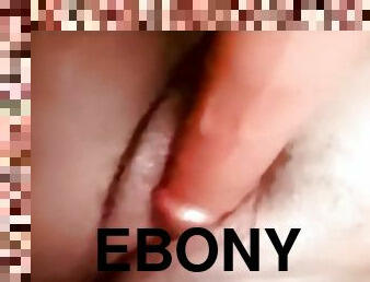 Fat Ebony Pussy dripping from dildo for the first time (moaning asmr)