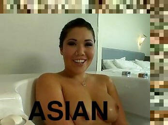 Amazing Asian Gets Wet In The Bath Tub